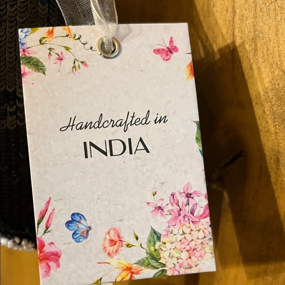 Handcrafted In India | Cherry 🍒 Beaded Bag w/ Bag Charm - Picture 3 of 10